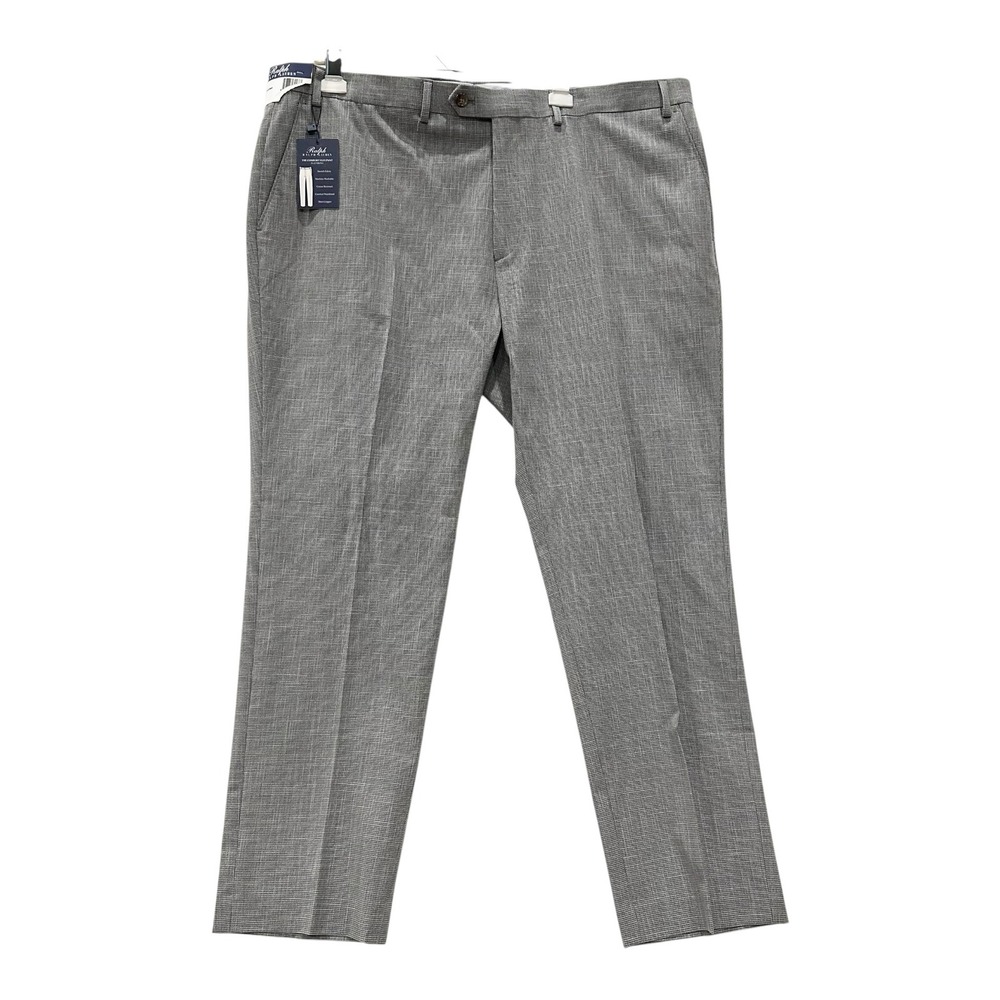 Ralph Lauren Comfort Flex Dress Pants Men 42W 30L Gray Micro Check NWT